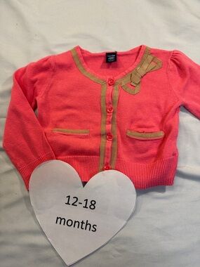 GAP  - long sleeve knit button-down cardigan sweater. Size 12 to 18 months.